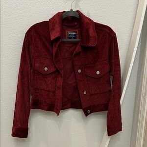 Abercrombie & Fitch Burgundy Corduroy Jacket